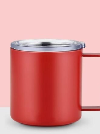 304 Stainless Steel Mug Thermos Cup Water Cup Female With Lid Tea Cup Creative Coffee Office Home Anti-Scalding Cup 350ml Red