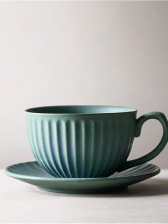 Coffee Cup Ceramic Mug with Cup and Saucer 10.8oz Coffee Cup Couple Cup Suitable for Office and Household Cups