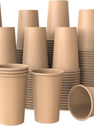 100 pack 8 oz Disposable Paper Cups Coffee Cups for Coffee Beverages and Cold Drinks, Suitable for Home-use, office, restaurant and Events