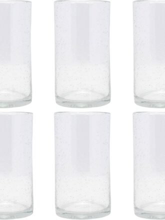 Classic Clear Bubble 18 ounce Glass Water Tumbler Set of 6