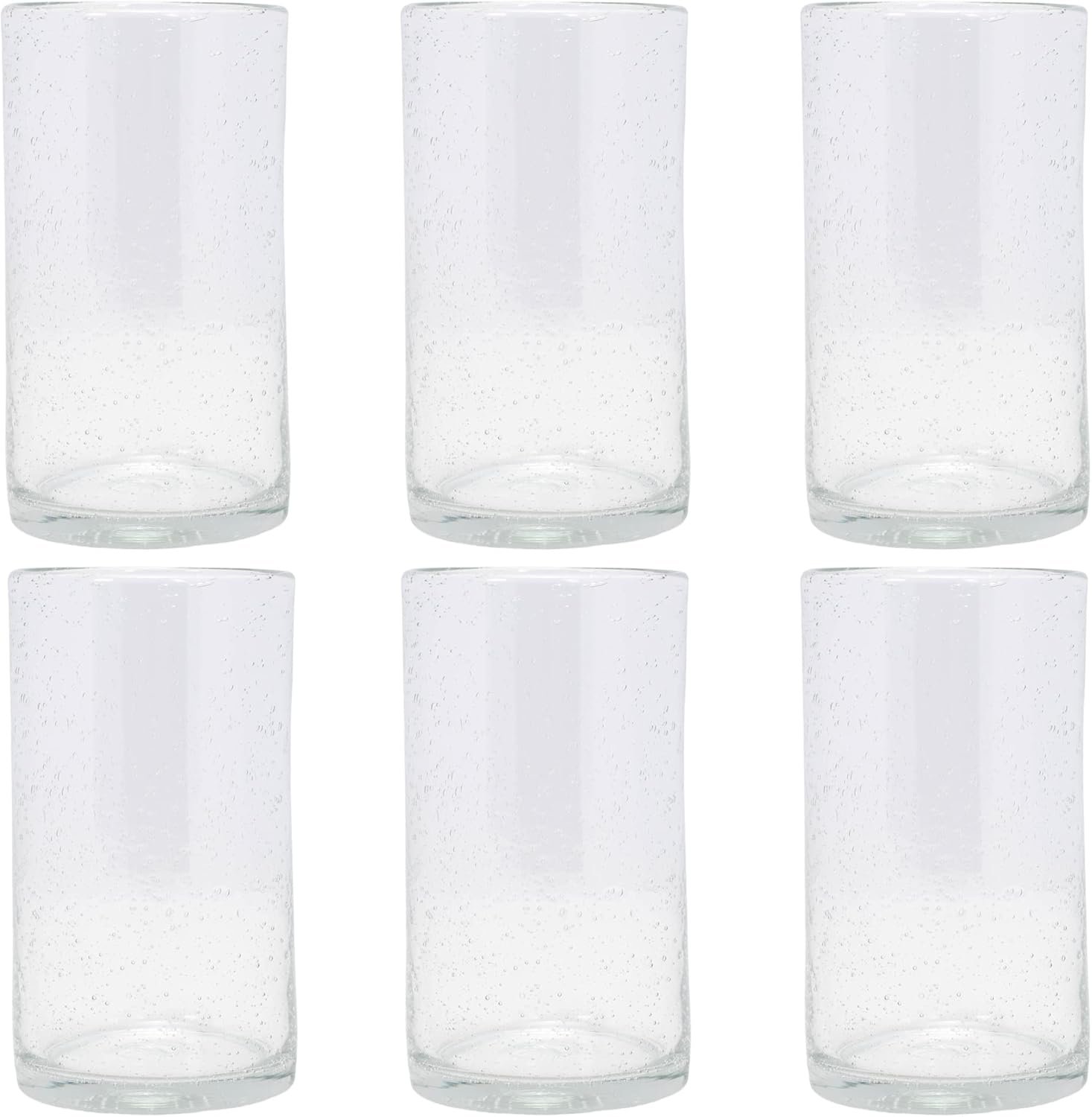 Classic Clear Bubble 18 ounce Glass Water Tumbler Set of 6