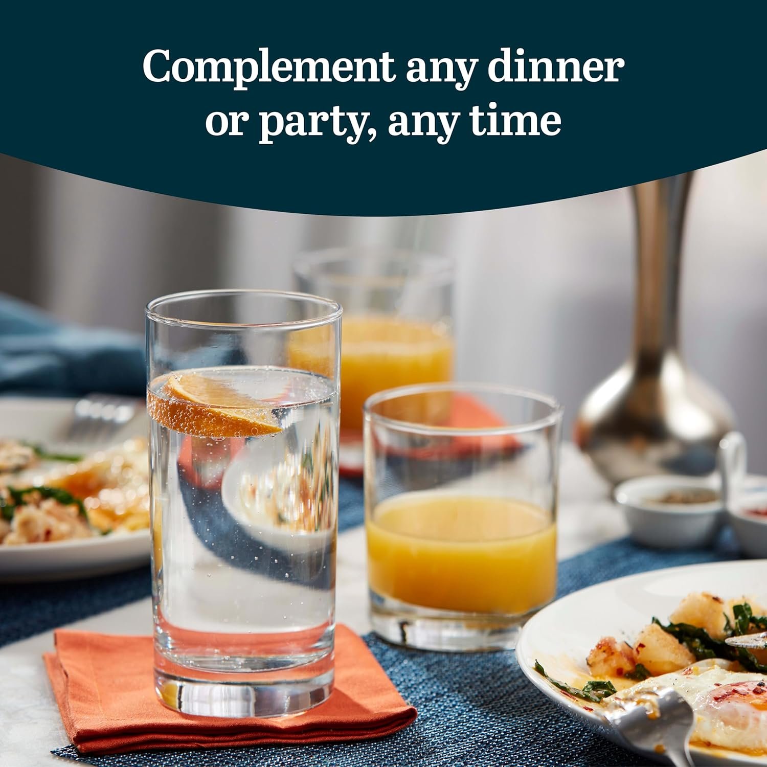 Tumbler and Rocks Glass Set, Elegant Drinkware Glasses Set of 16, Tall Drinking Glasses for Everyday Use or Any Special Occasion - Image 2