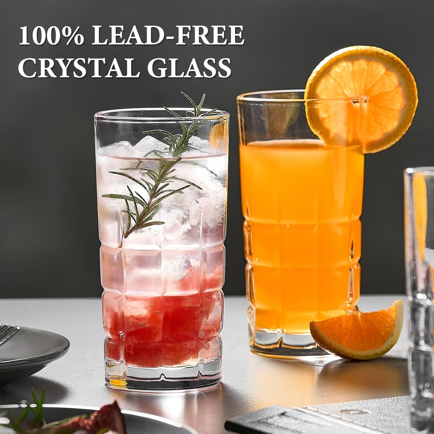 Bulk Drinking Glasses Set of 12, Clear Glass Cups, Mixed Glassware Sets, 15 OZ Large Highball Water Glasses & 11 OZ Rock Glasses, Tumbler Drinkware Kitchen for Cocktail Iced Coffee Beer Tea Whiskey - Image 2
